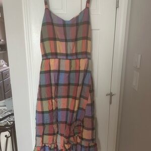 Multicolor Plaid Maxi Dress